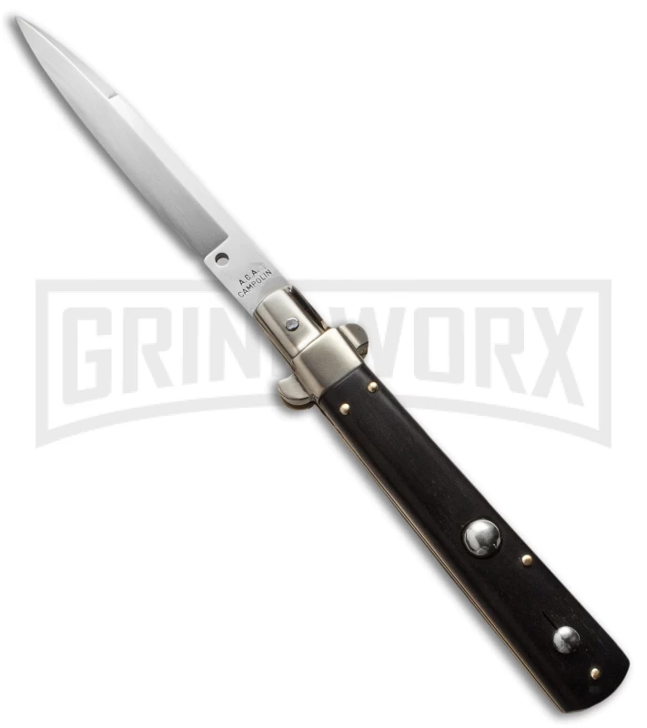 AGA Campolin 10" Italian Frosolone Picklock Ebony Automatic Knife - Bayonet