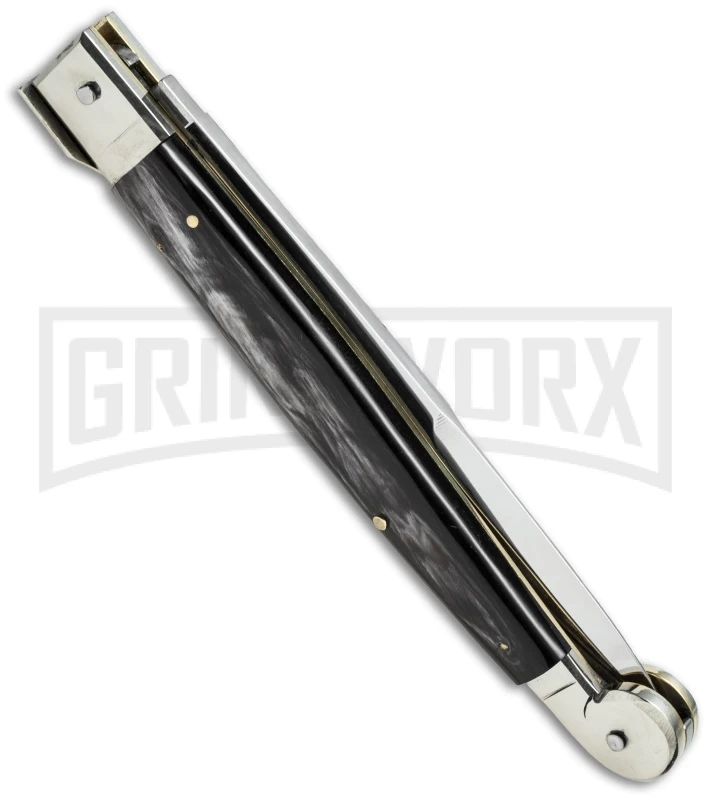 A.G.A. Campolin 12" Brazilian Horn Sicilian Picklock Automatic Knife - Bayonet - Image 2