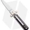 AGA 6" Lever Lock Automatic Italian Knife Ebony W/Cross Bolsters (2.5" Polish)