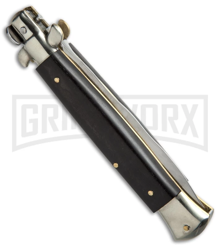 AGA Campolin 10" Ebony Picklock Stiletto Automatic Knife - Satin Kris - Image 3