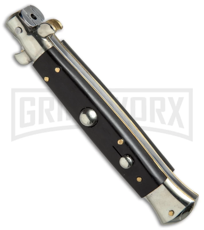 AGA Campolin 10" Ebony Picklock Stiletto Automatic Knife - Satin Kris - Image 2