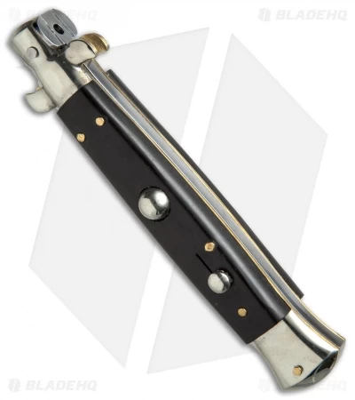 AGA Campolin 10" Italian Stiletto Picklock Automatic Ebony Wood (4.5" Kris) - Image 2