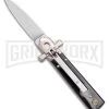 A.G.A. Campolin 6" Dominus Horn Leverlock Automatic Knife - Satin