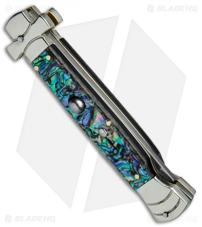 AGA Campolin 9" Maltese Cross Bayonet Italian Stiletto Knife Abalone (4" Satin) - Image 2