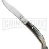 AGA Campolin Sahara Dark Horn Italian Stiletto Automatic Knife - Mirror Plain