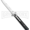 AGA Campolin Dominius Ebony Leverlock Automatic Knife - Bayonet Satin Plain