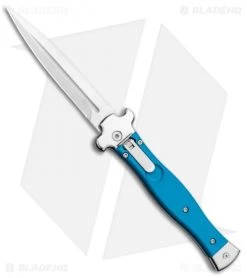 AGA Campolin Zero Dagger Leverlock Automatic Knife Blue G-10 (3.75" Satin)