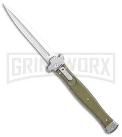 AGA Campolin Zero+ Green G-10 Leverlock Automatic Knife - Dagger Satin Plain 2.0