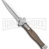 AGA Campolin Zero Brown G-10 Leverlock Automatic Knife - Dagger Satin Plain