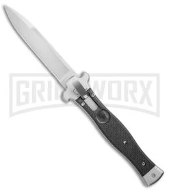 AGA Campolin Zero Black G-10 Leverlock Automatic Knife - Bayonet Satin Plain