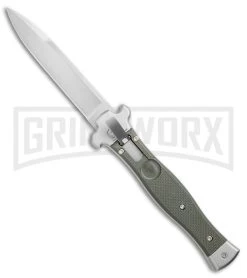 AGA Campolin Zero OD Green G-10 Leverlock Automatic Knife - Bayonet Satin Plain