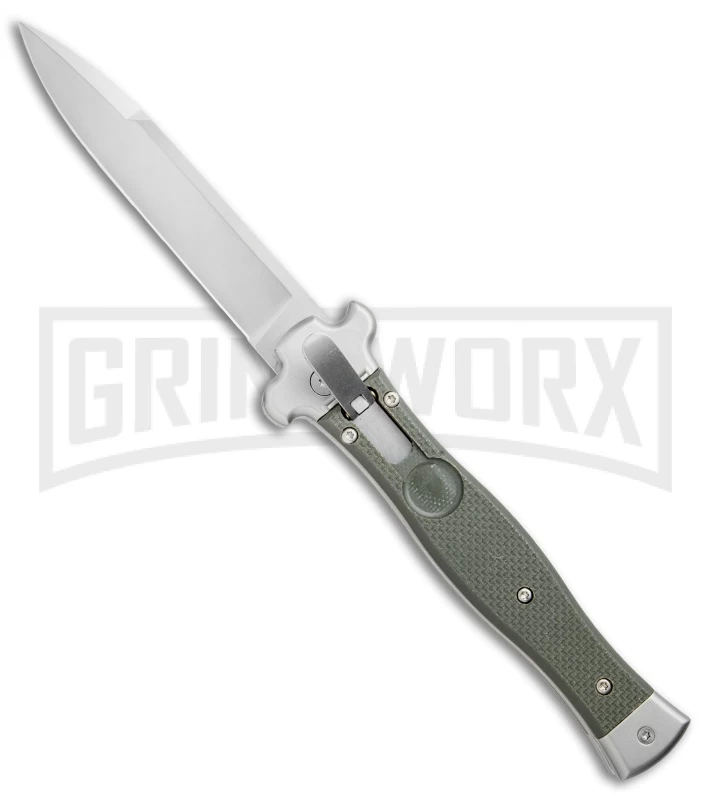 AGA Campolin Zero OD Green G-10 Leverlock Automatic Knife - Bayonet Satin Plain