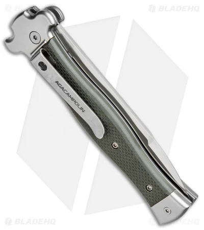 AGA Campolin Zero Italian Leverlock Automatic Knife OD Green G-10 (3.75" Satin) - Image 3