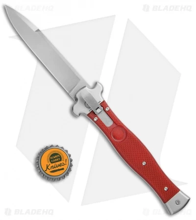AGA Campolin Zero Italian Leverlock Automatic Knife Red G-10 (3.75" Stonewash) - Image 4