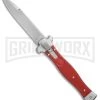 AGA Campolin Zero Red G-10 Leverlock Automatic Knife - Bayonet Stonewash Plain
