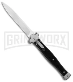 AGA Campolin Zero+ Italian Leverlock Automatic Knife Black G-10 - Bayonet Plain