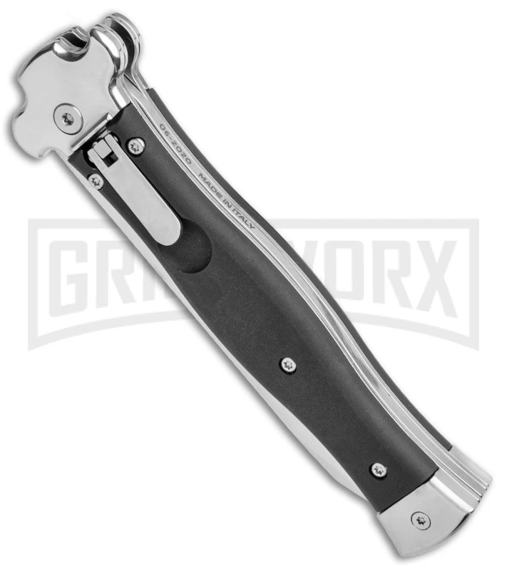 AGA Campolin Zero Smooth Black G-10 Leverlock Auto Knife - Reverse Tanto Plain - Image 2