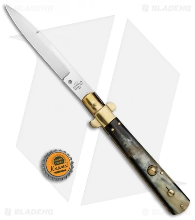 AGA Campolin 11" Frosolone Bayonet Stiletto Automatic Brazilian/Brass (5" Satin) - Image 5