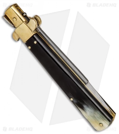 AGA Campolin 11" Frosolone Bayonet Stiletto Automatic Brazilian/Brass (5" Satin) - Image 3
