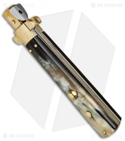 AGA Campolin 11" Frosolone Bayonet Stiletto Automatic Brazilian/Brass (5" Satin) - Image 2