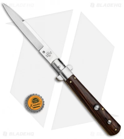 AGA Campolin 11" Frosolone Bayonet Stiletto Automatic Knife Cocobolo (5" Satin) - Image 5