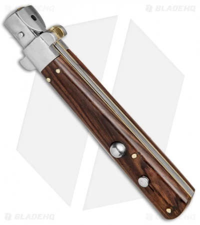 AGA Campolin 11" Frosolone Bayonet Stiletto Automatic Knife Cocobolo (5" Satin) - Image 2