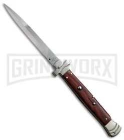 A.G.A. Campolin 11" Maltese Cross Stiletto Cocobolo Automatic Knife - Bayonet
