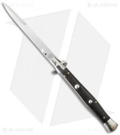 AGA Campolin 13" Picklock Automatic Italian Stiletto Ebony Wood (6" Satin Bayo)