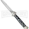 A.G.A. Campolin 15" Italian Stiletto Sim Horn Ring Pull Automatic Knife - Bayo