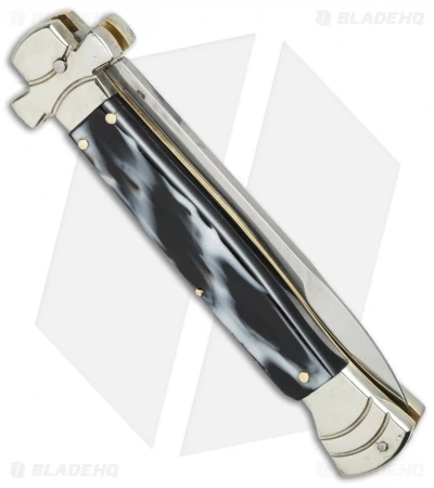 AGA Campolin 9" Maltese Cross Stiletto Automatic Knife Sim Horn (4" Bayonet) - Image 2