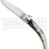 A.G.A. Campolin Catalana Ring Pull Dark Horn Automatic Knife - Polish Plain