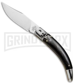 AGA Campolin Diana Dark Horn Lever Lock Automatic Knife - Satin Plain