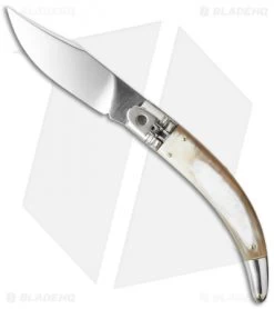 AGA Campolin Diana Lever Lock Automatic Knife Honey Horn (3.75" Satin)